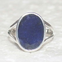 925 Sterling Silver Blue Sapphire Ring Gemstone Ring Handmade Jewelry - $40.08