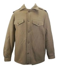Vintage 70s Wool Cruiser Jacket Mens M Tan Lined Shirt Jacket Shacket USA - £26.11 GBP