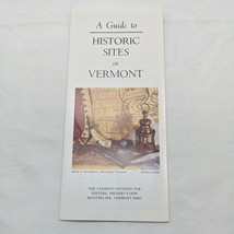1980 A Guide To Historic Sites In Vermont Brochure - $209.69 MXN