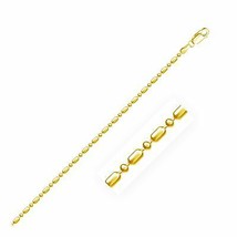 14k Yellow Gold Diamond-Cut Alternating Bead Chain 1.5mm 16&quot;-20&quot; Inch Le... - £296.74 GBP+
