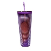 Starbucks Summer 2021 Ombre Purple Ombré Grid Studded Cold Cup Tumbler 24oz NEW - £28.30 GBP