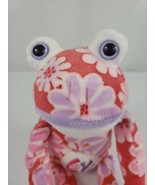 Flower Power Frogs Pink Purple HOOK &amp; LOOP HANDS Stuffed Animal LOVE 15”... - $24.00