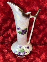 Vintage Norcrest Vase Sweet Violet Lusterware With Violets Made In Japan - £11.95 GBP