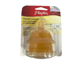 Playtex Nurser Naturalatch Fast Flow Two Latex Nipples Drop-Ins 3-6 Months New - $34.60