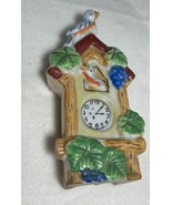 Vintage Cuckoo Clock Design Yellow Birds Wall Pocket Decor Japan - $13.86