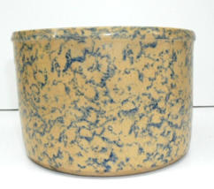 Vintage Roseville 303-A Blue Spongeware Crock 6 Inch - $18.69