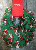Christmas Infinity Loop Scarf Santa Claus Green New - £15.48 GBP