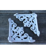 2 Antique Style Shelf Brace Wall Bracket Cast Iron Brackets SMALL White - $14.99