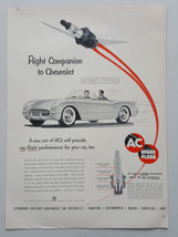 1954 General Motors AC Spark Plugs Auto Maintenance Vette Vtg Magazine P... - $13.80 CAD