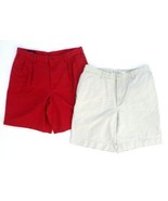 LOT OF 2 Mens Shorts 34 Land End Red &amp; Columbia Beige (both measure 34.5... - $32.35 CAD