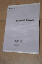 Sony DC/DVD DVP-S336 DVP-S335 Player Manual Instructions Operating Instructio... - $6.41