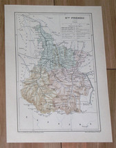 1887 Antique Map Of Department Of Hautes Pyrenees Tarbes / France - £19.59 GBP
