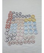 Lot Of (70+) Cardboard Circular Board Game Tokens Coins Honey Milk Sugar... - $13.58 CAD