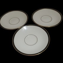 Lenox Urban Lights Set Of 3 Saucer Plates Gold Rim 5 7/8&quot; NO CUPS - £18.67 GBP