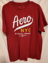 Aero NYC Original Brand 1987 Red Tshirt Mens L (small hole-see pic) - $9.75