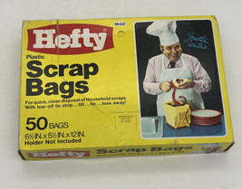 Vintagae Hefty Plastic Scrap Bags 50 Bags 6.5x5.5x12&quot; New Sealed Box - $35.53