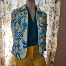 Coldwater Creek Full Zip Blazer Jacket Women&#39;s Size XL Multicolor Jetted Pockets - £17.52 GBP