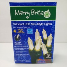 Merry Brite 70 Ct LED Mini Warm White Lights Christmas Green Wire Patio ... - £8.60 GBP