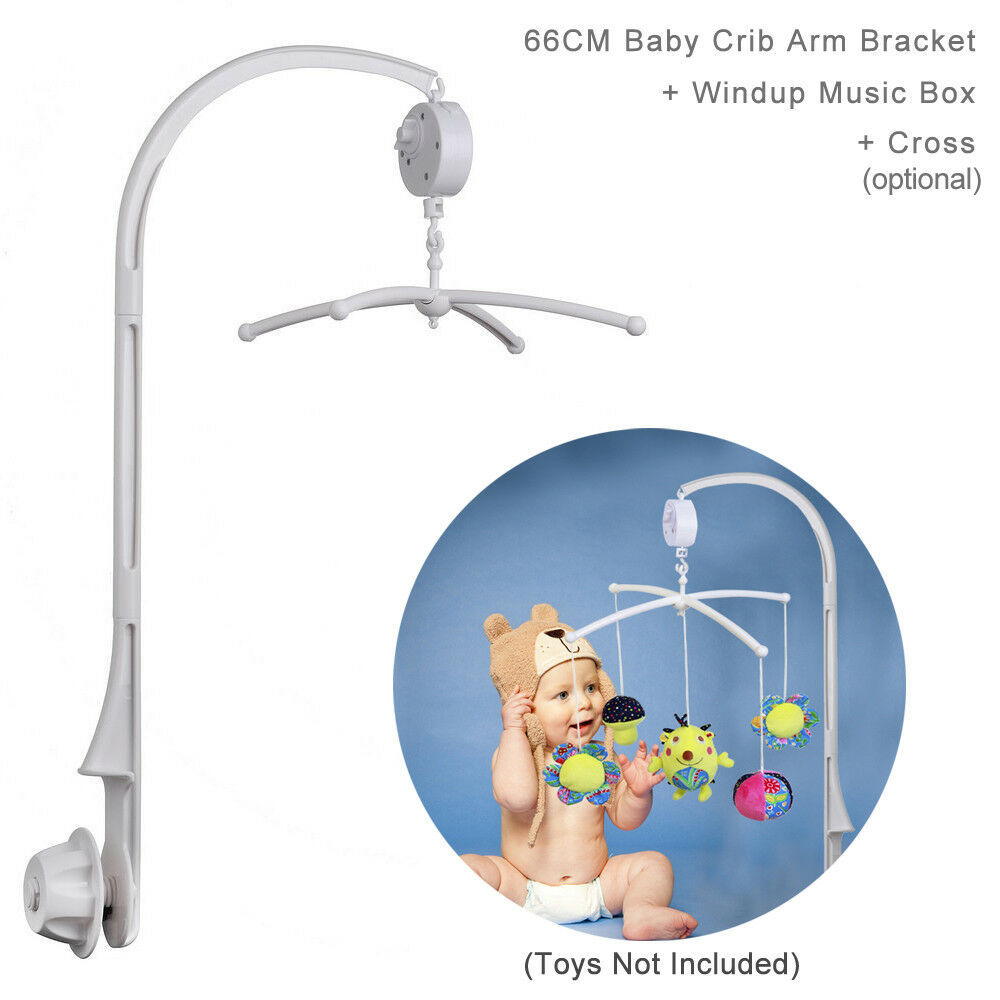 66CM (26") Hight Baby Crib Bed Bell Toys Arm Bracket, W/ Windup Music Box