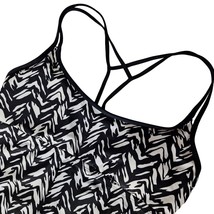 Kona Sol Racerback Tankini Swimsuit Top Medium Black White Herringbone P... - $17.87