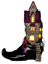 Witch Boot Haunted House Halloween Decor Light Sound Ghoulish Laughter 18.5&quot; - £65.64 GBP