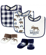 Infant Boy Cotton Bib and Sock Set, Moose Bear, One Size - $691.08 MXN