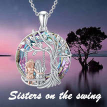 Sisters Swing Pendant Necklace  Cute Tree of Life Design - £11.82 GBP