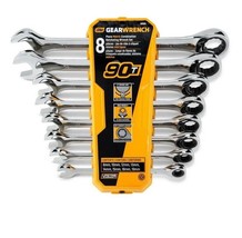 GEARWRENCH Wrench Set Tool 90 Tooth Metric Ratcheting Combination Tray 8 Piece - £62.48 GBP