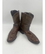 Justin Ostrich Boots Men’s Size 9 D Full Quill Ostrich Dark Brown Boot 3... - $69.78