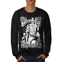 Wellcoda American Eagle Biker USA Mens Sweatshirt,  Casual Pullover Jumper - £24.02 GBP+