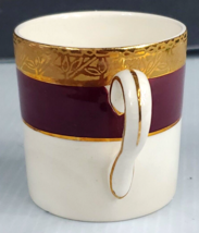 Crown Ducal Gold Encrusted Expresso Cup No Plate Maroon Band GR - $14.99