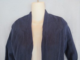 L.L.Bean sweater cardigan  cardi open Small navy blue  elbow sleeves 100... - £13.48 GBP