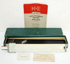 K&amp;E N4081-3 Log Log Duplex Decitrig Slide Rule in Box w/ Manual Keuffel &amp; Esser - £94.36 GBP