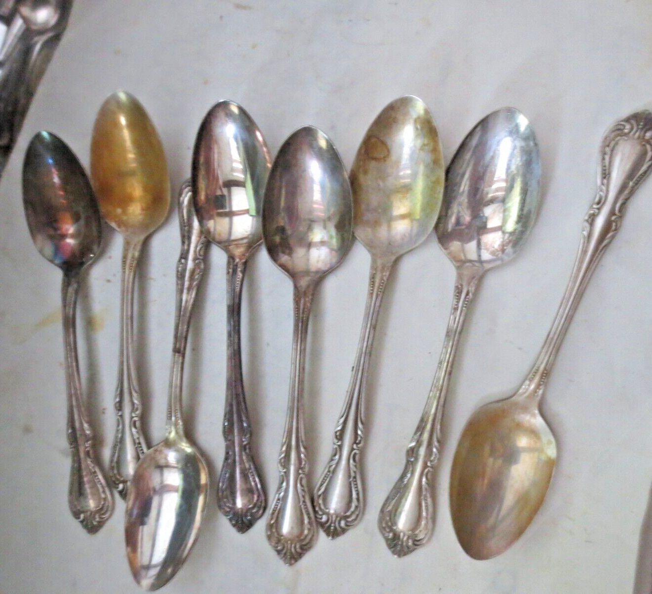Oneida Wm A Rogers Silver Chalice-Harmony Overlaid lot of 8 6&quot; table spoons - $18.49