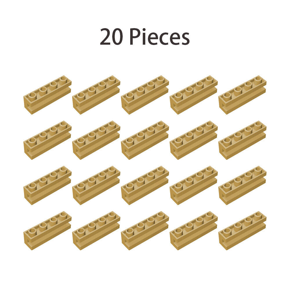 20 Pieces Tan 2653 Brick Special 1x4 with Groove / Sliding Piece 1x4 Bra... - $7.40