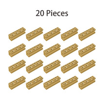 20 Pieces Tan 2653 Brick Special 1x4 with Groove / Sliding Piece 1x4 Bra... - £5.82 GBP
