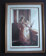 Signed Ltd Edition Framed Sandra Kuck &quot;Sisters&quot; (Violin Lesson) Print  - £176.55 GBP