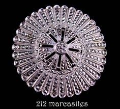 Vintage Art Deco sterling Brooch - brilliant 212 MARCASITES - starburst ... - $210.00
