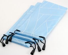 3pcs Blue Soft Pouch Bag Case Sunglasses Eyeglasses Glasses iPhone Smart... - $5.93