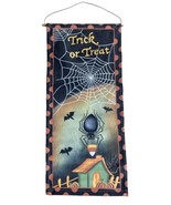  Halloween Canvas Large Sign with Spider NWT&#39;s RARE OOP! 15.5 by 34 inches - £10.80 GBP