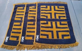 Vintage Yves Saint Laurent Fieldcrest YSL Hand Towel Mod Geometric 3pc F... - £110.16 GBP