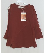 Simply noelle curtsy couture Girls Cutout Long Sleeve Shirt Paprika Size 4T - £15.62 GBP