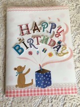 Happy Birthday Card Teddy Bear Candles Celebration Balloons  - £3.20 GBP