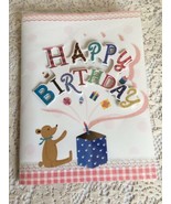 Happy Birthday Card Teddy Bear Candles Celebration Balloons  - £3.13 GBP