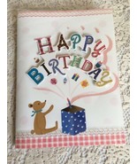 Happy Birthday Card Teddy Bear Candles Celebration Balloons  - $4.01