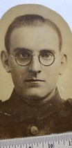 Antique Wwi Soldier In Uniform Antique Cabinet Card Trimmed Glasses A1 - £5.29 GBP