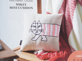 New LISA LARSON 27cm x 27cm Mikey Cat fluffy Scandinavian Cushion - $36.00