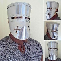 Christmas 18GA Dark Medieval Larp Crusader Helmet With Fix Face Plate-
show o... - £91.12 GBP