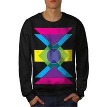 Wellcoda Geometric Pattern Mens Sweatshirt, Colorful Casual Pullover Jumper - £24.11 GBP+