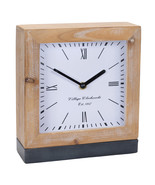 Square Fir Wood Clock Under Glass 9&quot;H - $55.45